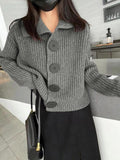 Dodobye-Knit Big Button Cardigan