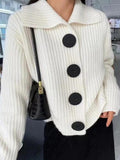 Dodobye-Knit Big Button Cardigan