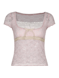 Dodobye Lace Patchwork Crop Blouse