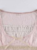 Dodobye Lace Patchwork Crop Blouse