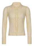 Dodobye Lace-Up Button See Through Shirts