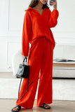 Dodobye Lapel Drawstring Wide Leg Pants Two-piece Set