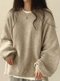 Back To School Dodobye Oversized Split Hem Pullover Sweater