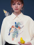 Dodobye A Bird-And-Flower Blouse Perched On A Treetop