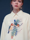 Dodobye A Bird-And-Flower Blouse Perched On A Treetop