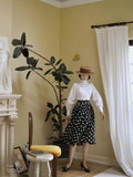 Dodobye Black Lady Polka Dot Umbrella Skirt