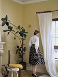 Dodobye Black Lady Polka Dot Umbrella Skirt