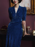 Dodobye Ultramarine Lady Velvet Dress