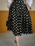 Dodobye Black Lady Polka Dot Umbrella Skirt