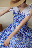 Dodobye Blue Indigo Polka Dot Classical Dress