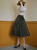 Dodobye Black Lady Polka Dot Umbrella Skirt