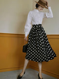 Dodobye Black Lady Polka Dot Umbrella Skirt