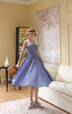 Dodobye Blue Indigo Polka Dot Classical Dress