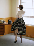 Dodobye Black Lady Polka Dot Umbrella Skirt