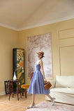 Dodobye Blue Indigo Polka Dot Classical Dress