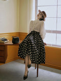 Dodobye Black Lady Polka Dot Umbrella Skirt