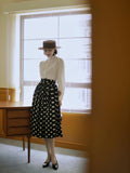 Dodobye Black Lady Polka Dot Umbrella Skirt