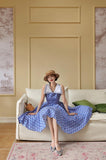 Dodobye Blue Indigo Polka Dot Classical Dress