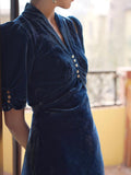 Dodobye Ultramarine Lady Velvet Dress