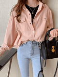 Dodobye Pleated Oversized Long Sleeve Blouse