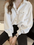 Dodobye Pleated Oversized Long Sleeve Blouse