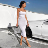 Dodobye Women Bodycon Dress Female Lantern Sleeve Y2K Corset Chiffon Dresses Beach Vacation Outfit  Party Mini White Dress Summer