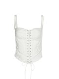 Dodobye Tie Front White Broderie Lace Corset Top