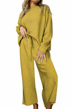 Dodobye Solid Color Long Sleeve Long Pant Textured Set